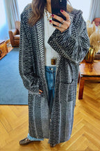 Black Nomadic Printed Hooded Cardigan