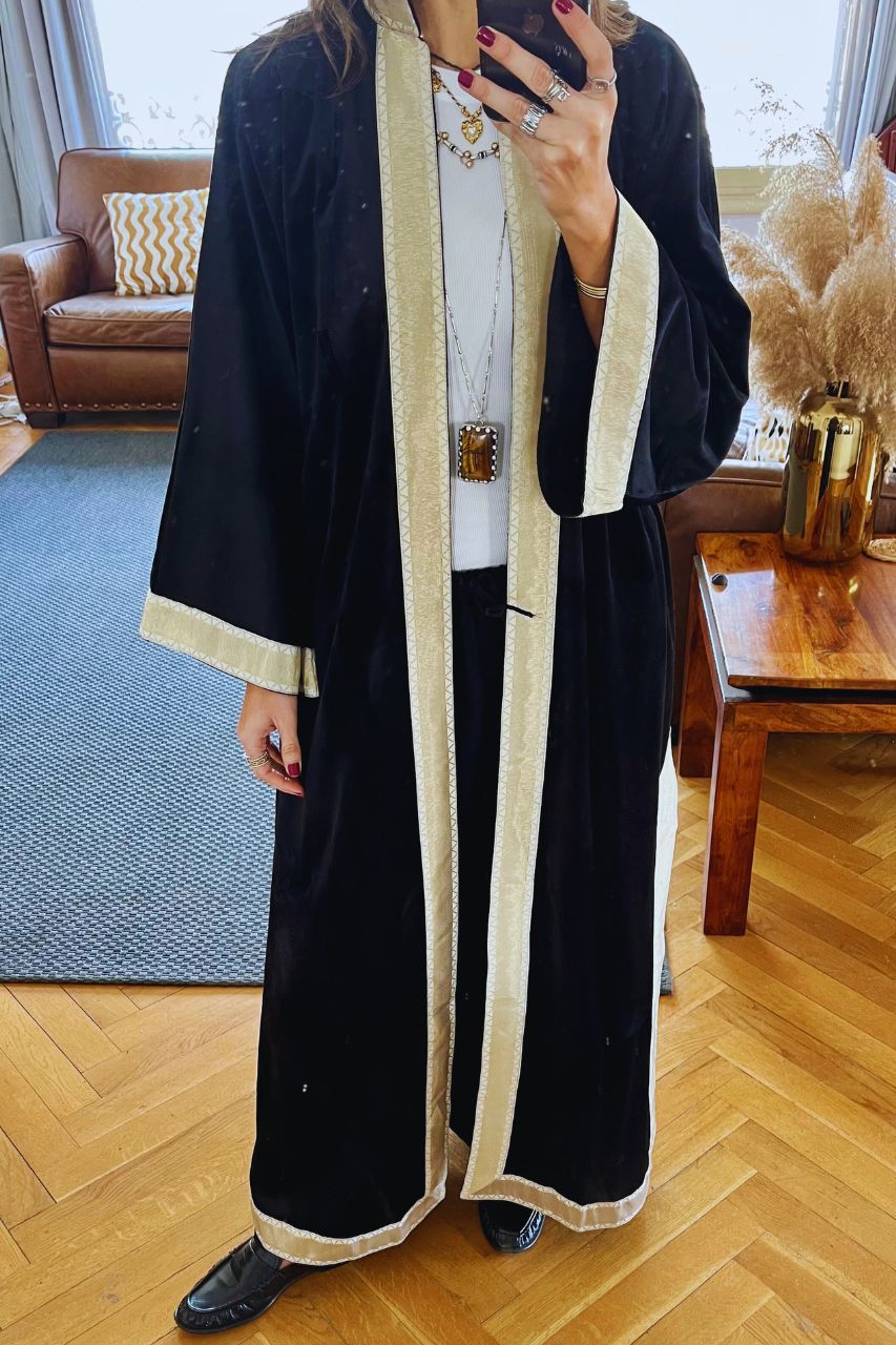 Black Layali Velvet Kaftan