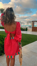Watermelon Gum Drop Cut Out Mini Dress