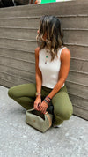 Olive Flare Leggings