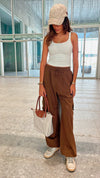 Brown Soft Cargo Pants