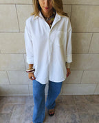 White Oversized Poplin Shirt