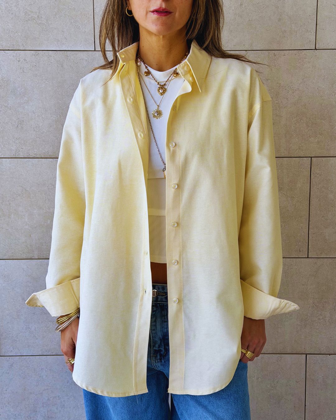 Butter Yellow Boyfriend Oxford Shirt