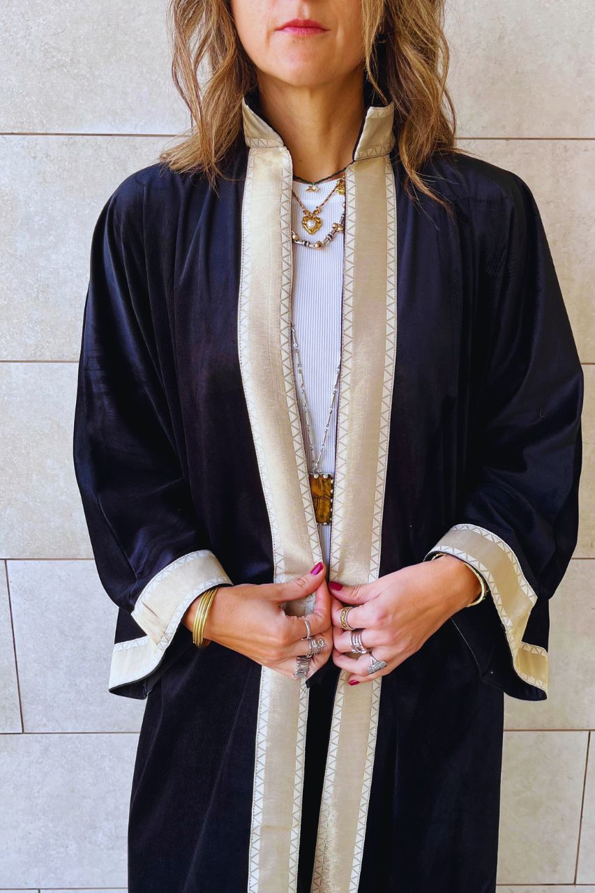 Black Layali Velvet Kaftan