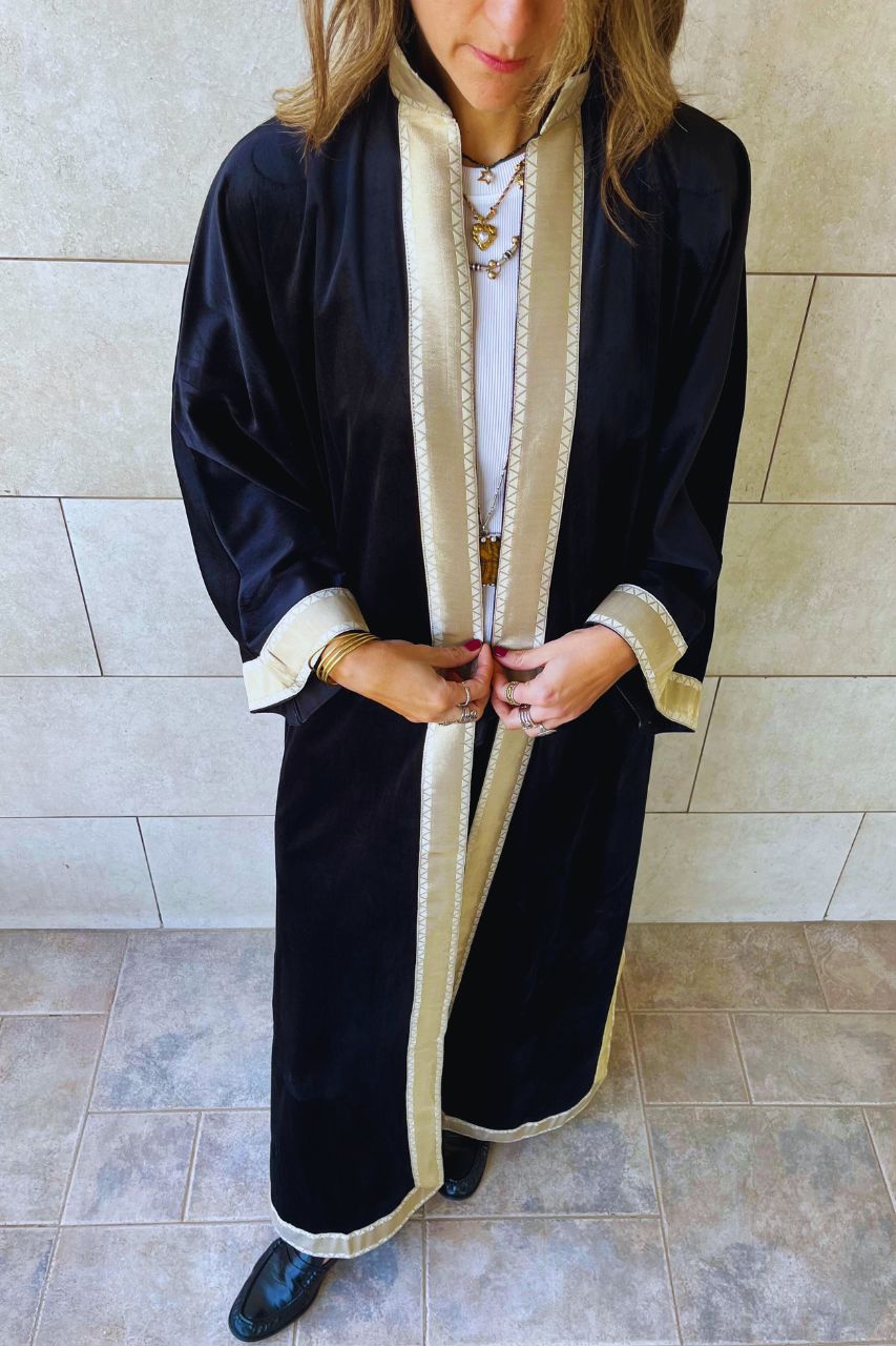 Black Layali Velvet Kaftan