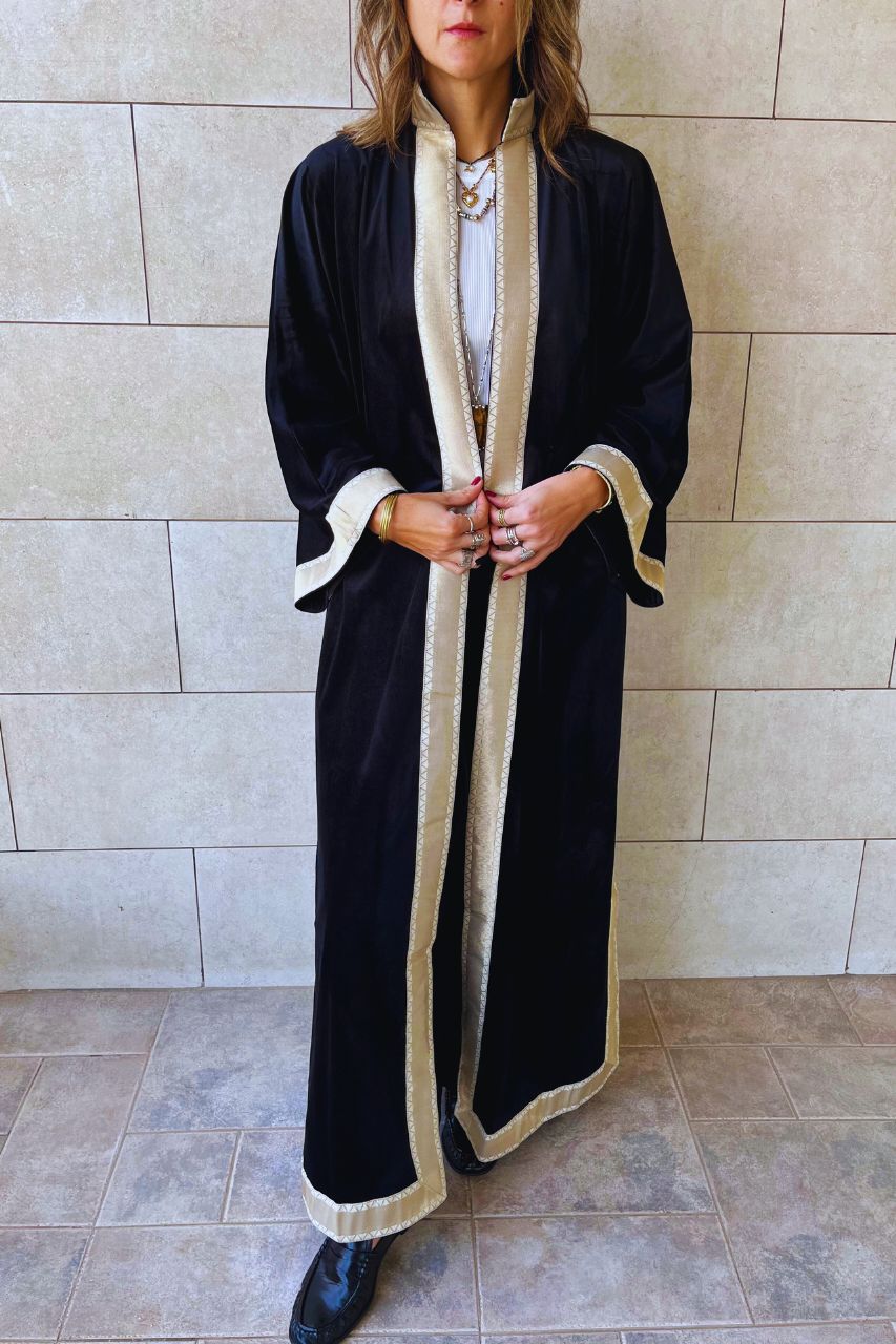 Black Layali Velvet Kaftan