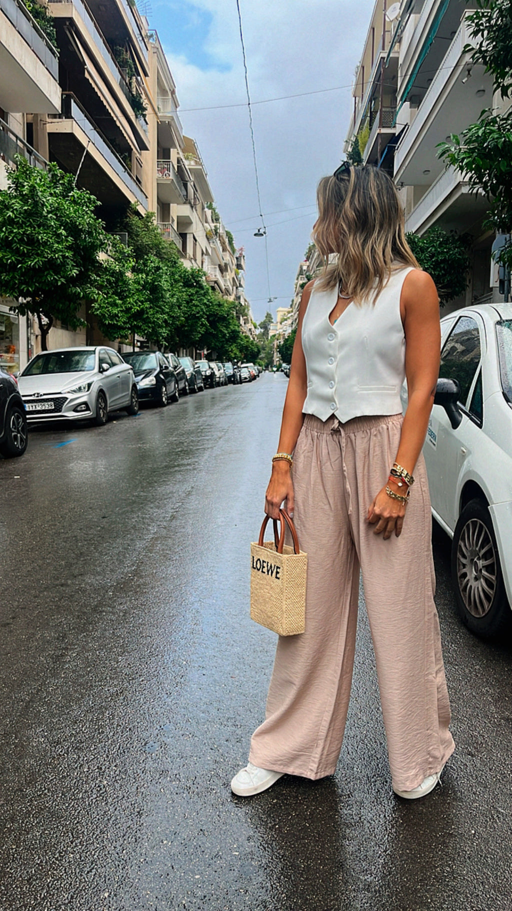 Beige Essential Linen Pants