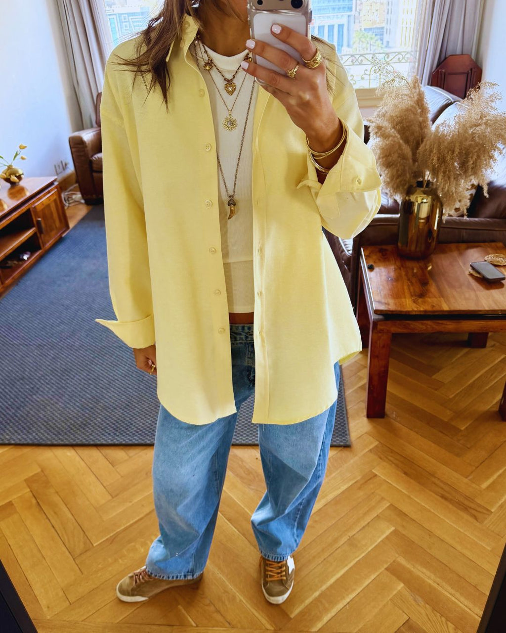 Butter Yellow Boyfriend Oxford Shirt
