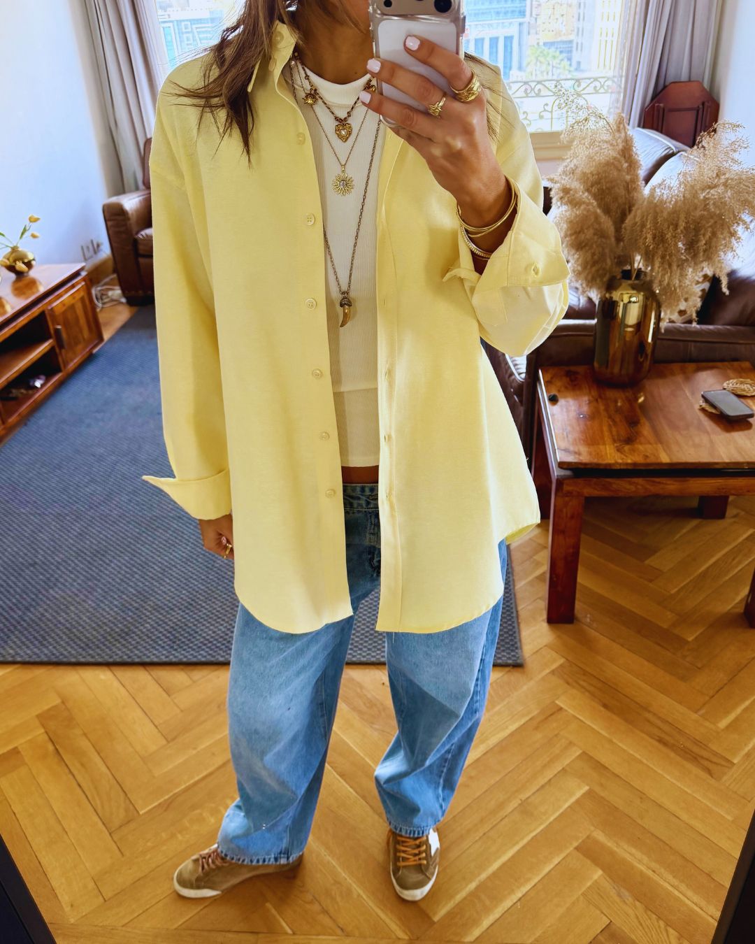 Butter Yellow Boyfriend Oxford Shirt