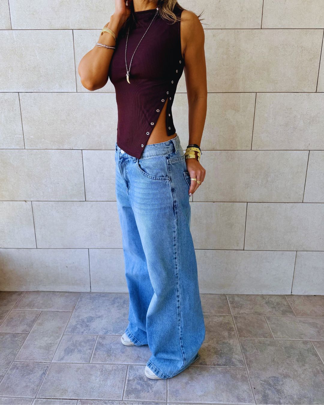 Brown 140 Soft Snap Top