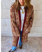 Brown Royal Paisley Cardigan