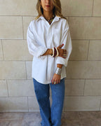 White Oversized Poplin Shirt