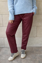 Plum Walk-Away Leather Pants
