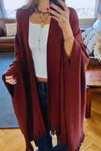 Rust Main Character Fringe Shawl