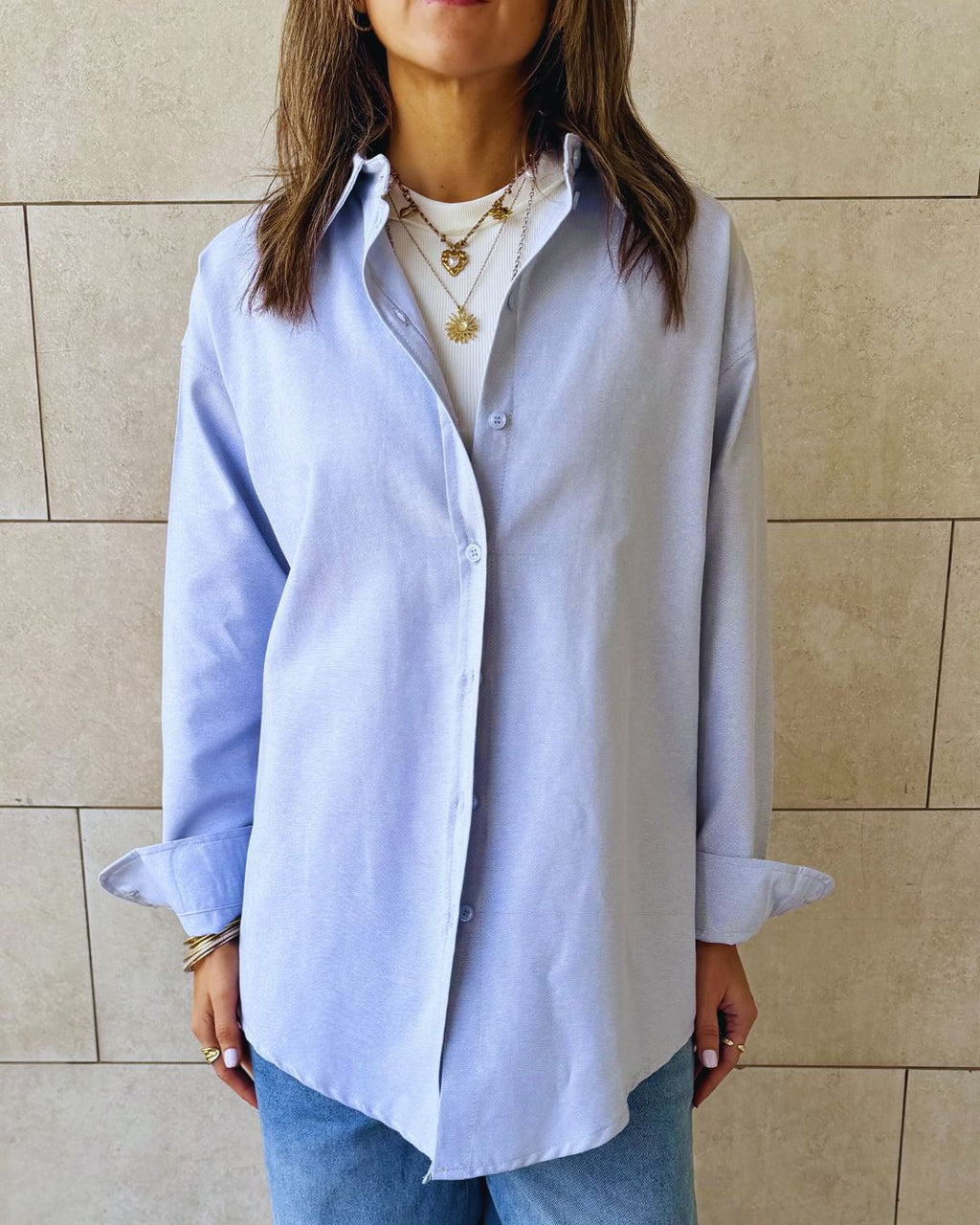 Grey Boyfriend Oxford Shirt