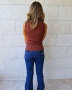 Brown Muse Mock Neck Top