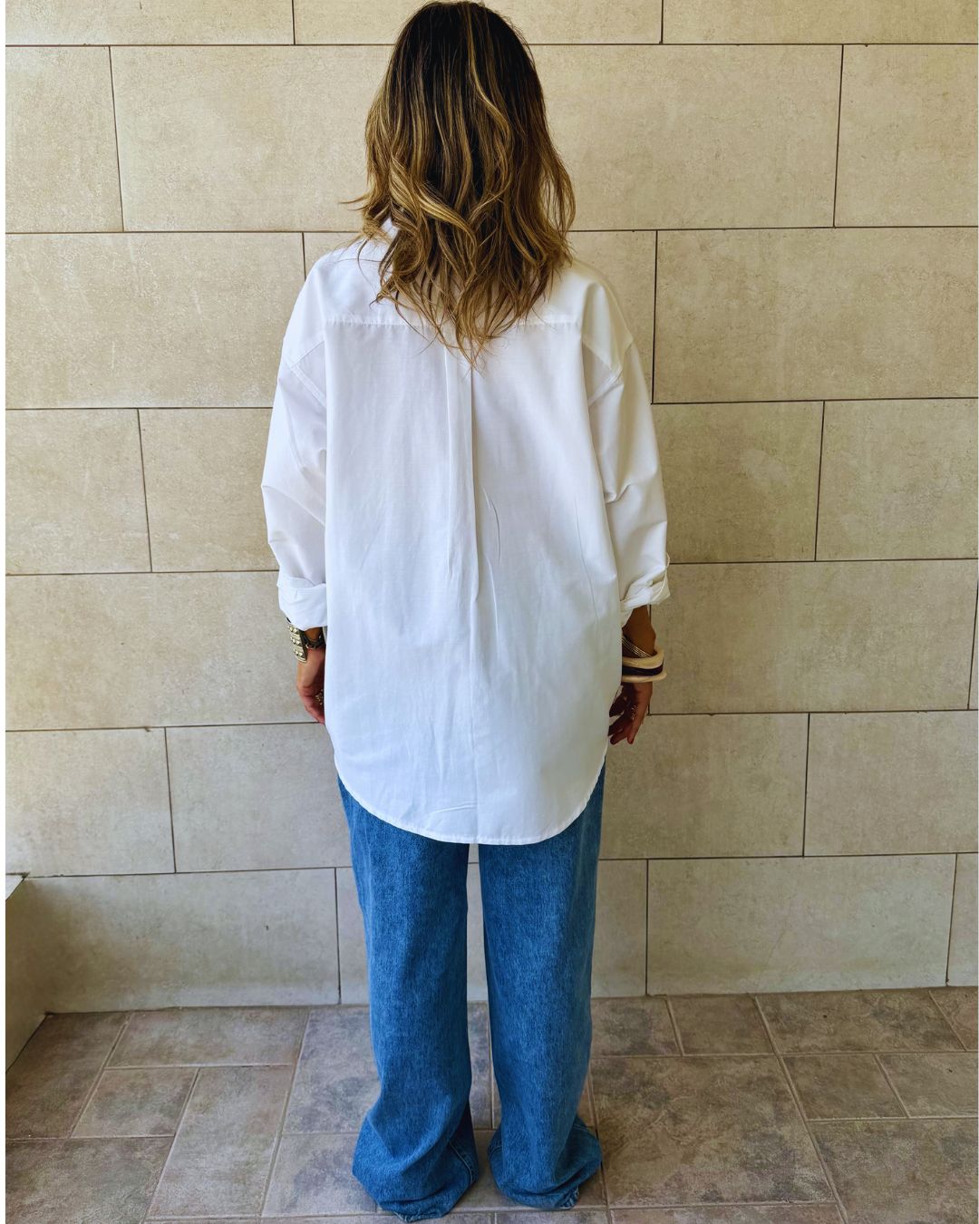 White Oversized Poplin Shirt