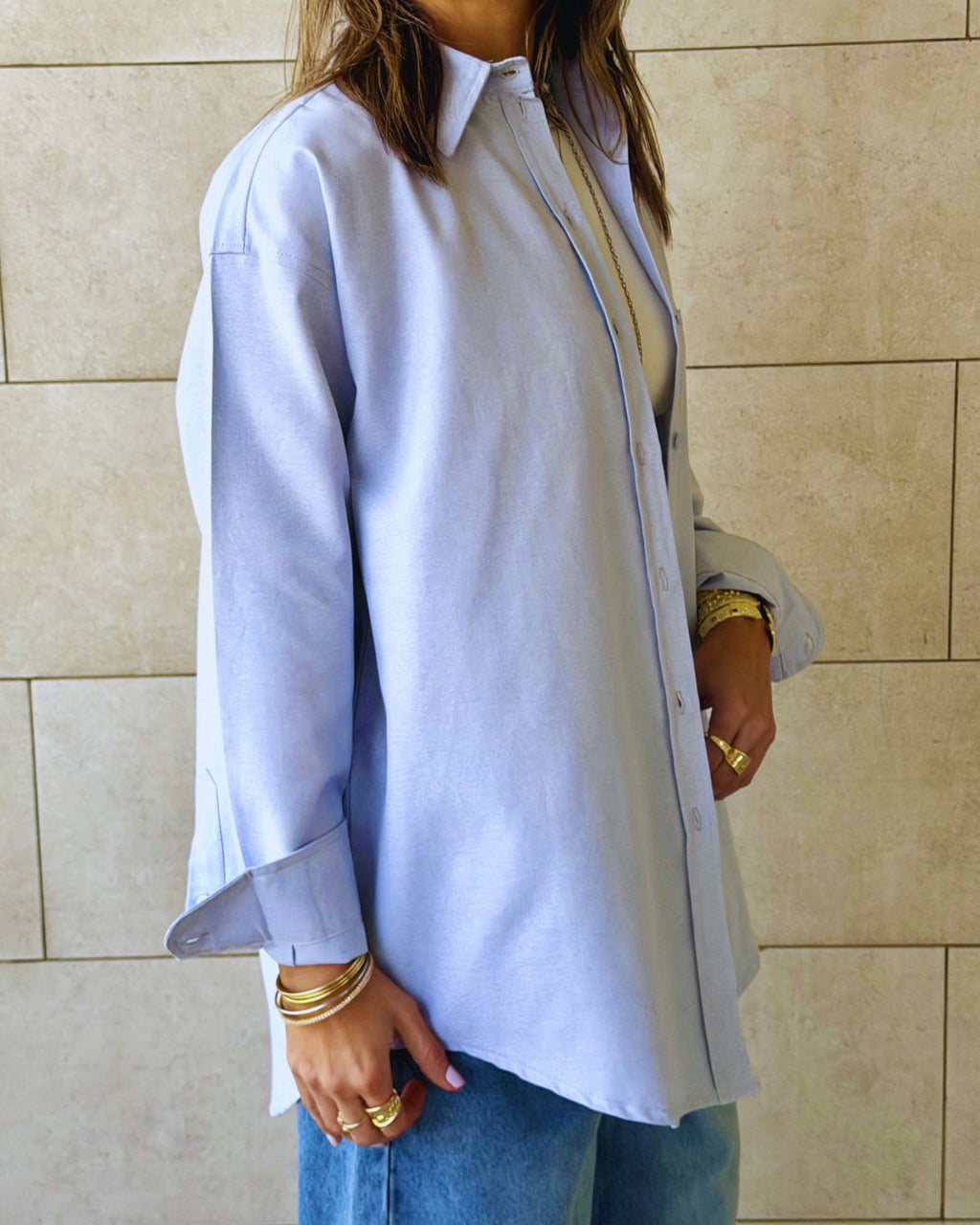 Grey Boyfriend Oxford Shirt