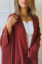 Rust Main Character Fringe Shawl