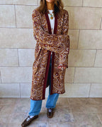 Brown Royal Paisley Cardigan