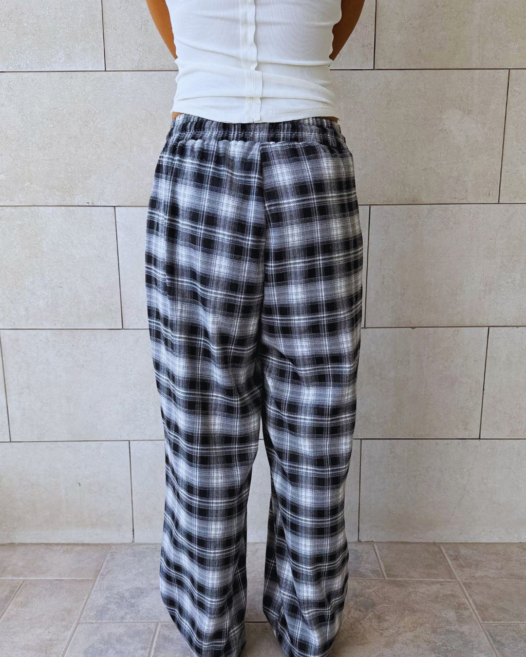 Black Plaid Core Pants