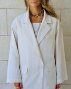 Beige Sloane Oversized Linen Blend Blazer