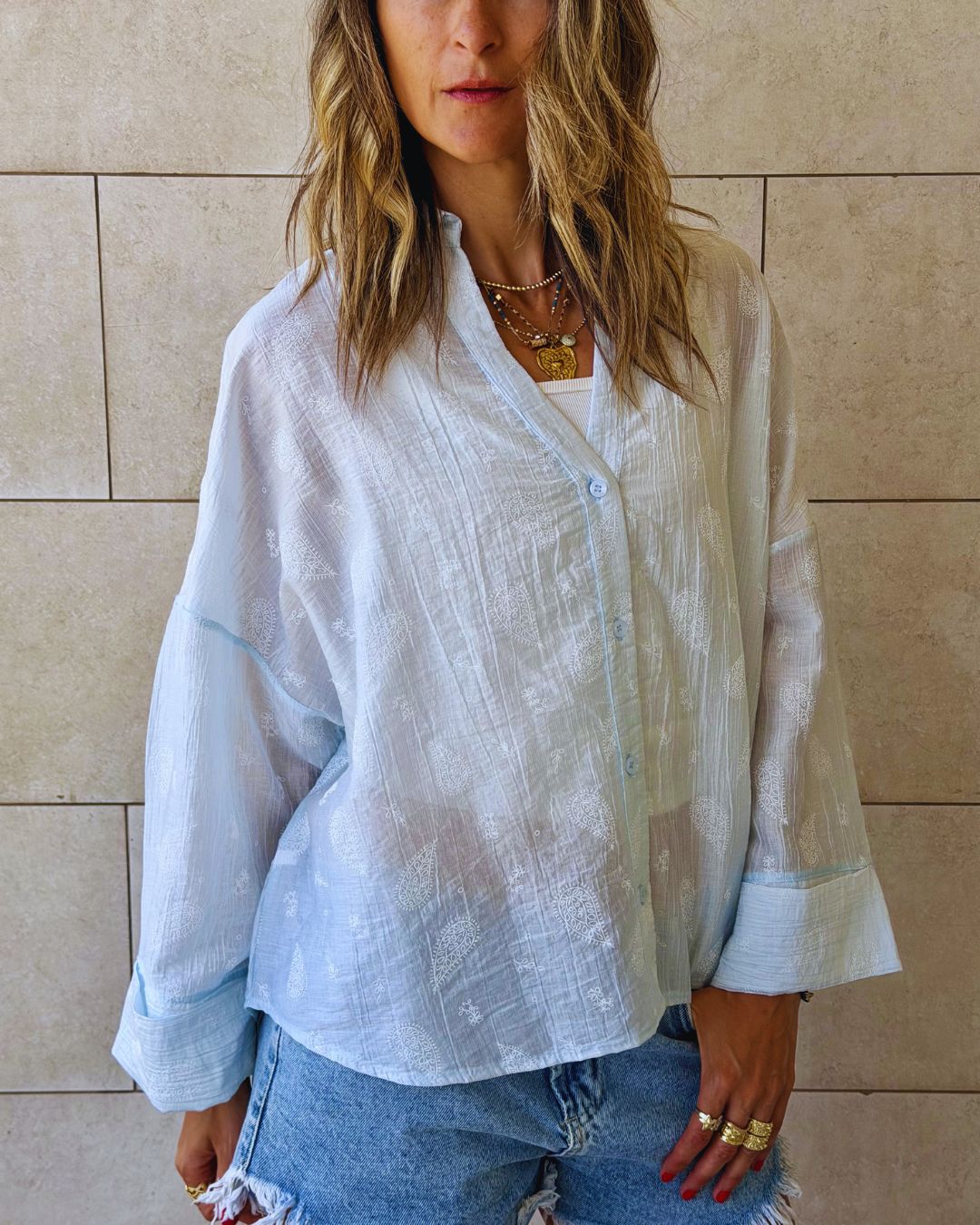 Baby Blue Paisley Whisper Shirt