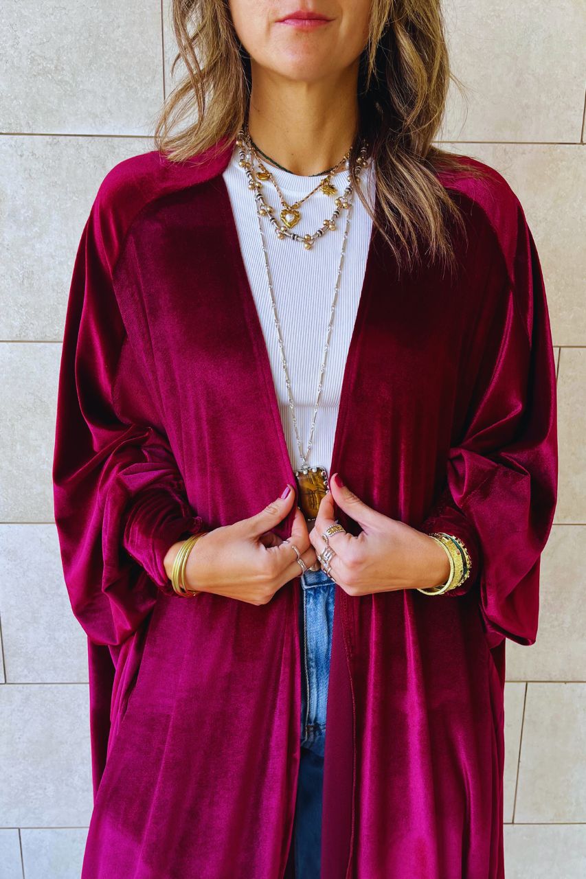 Magenta Velvet Touch Kimono