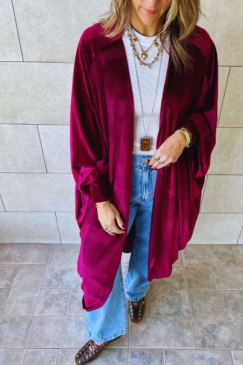 Magenta Velvet Touch Kimono