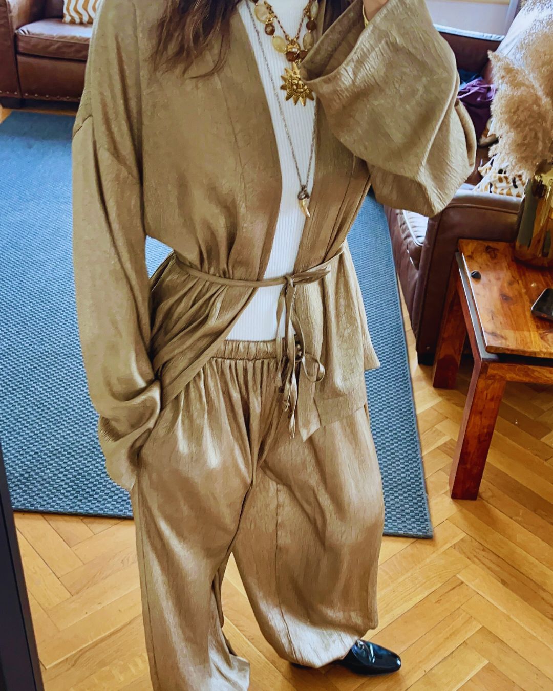 Beige Golden Hour Balloon Pants