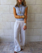 Beige Easy Living Pants