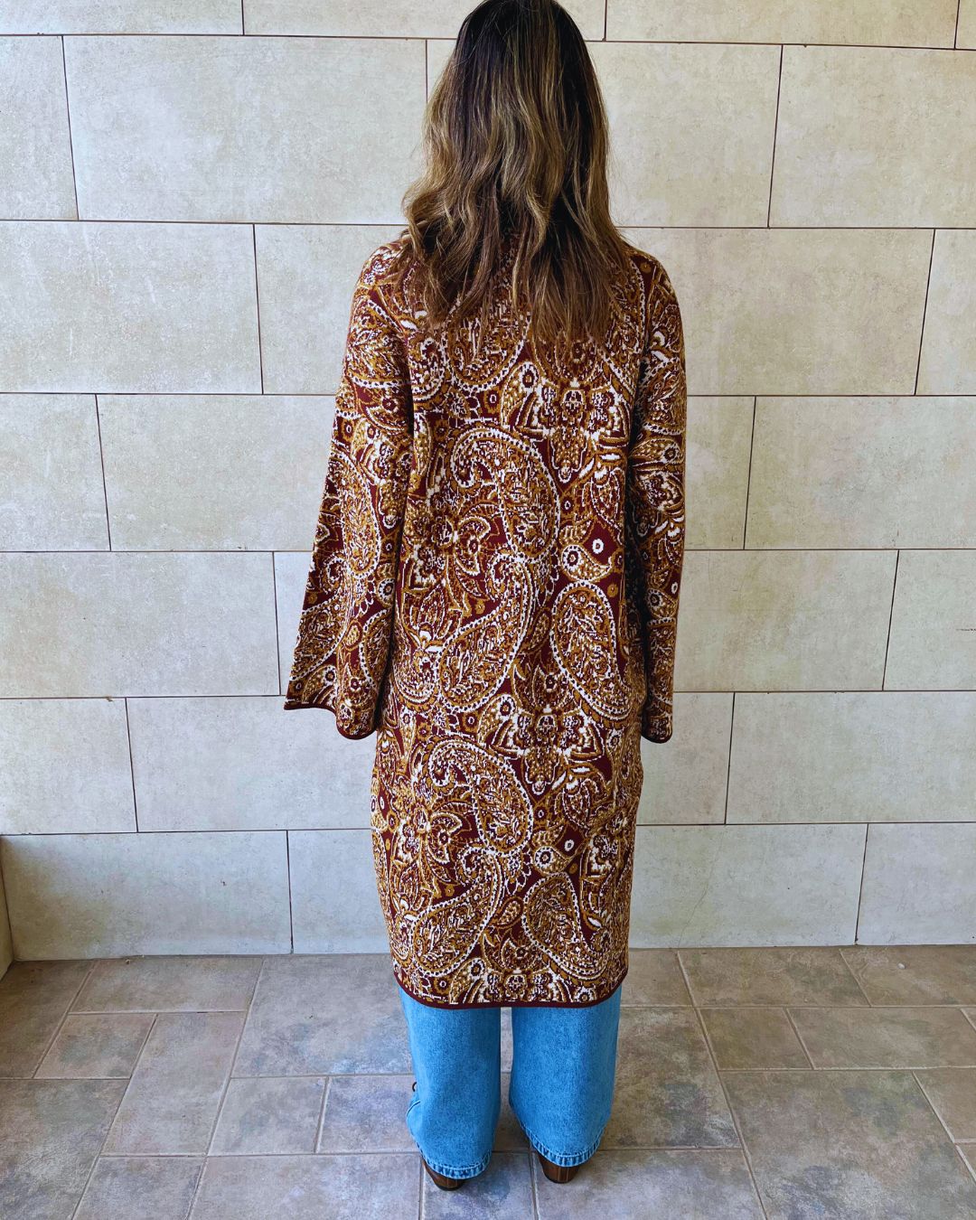 Brown Royal Paisley Cardigan
