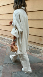 Comfortable Chic Stripe Linen Set