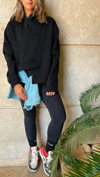 Black Call Me Asymmetric Hoodie