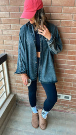 Grey Long Sleeve Denim Shirt