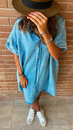 Light Blue Denim Shirt Dress