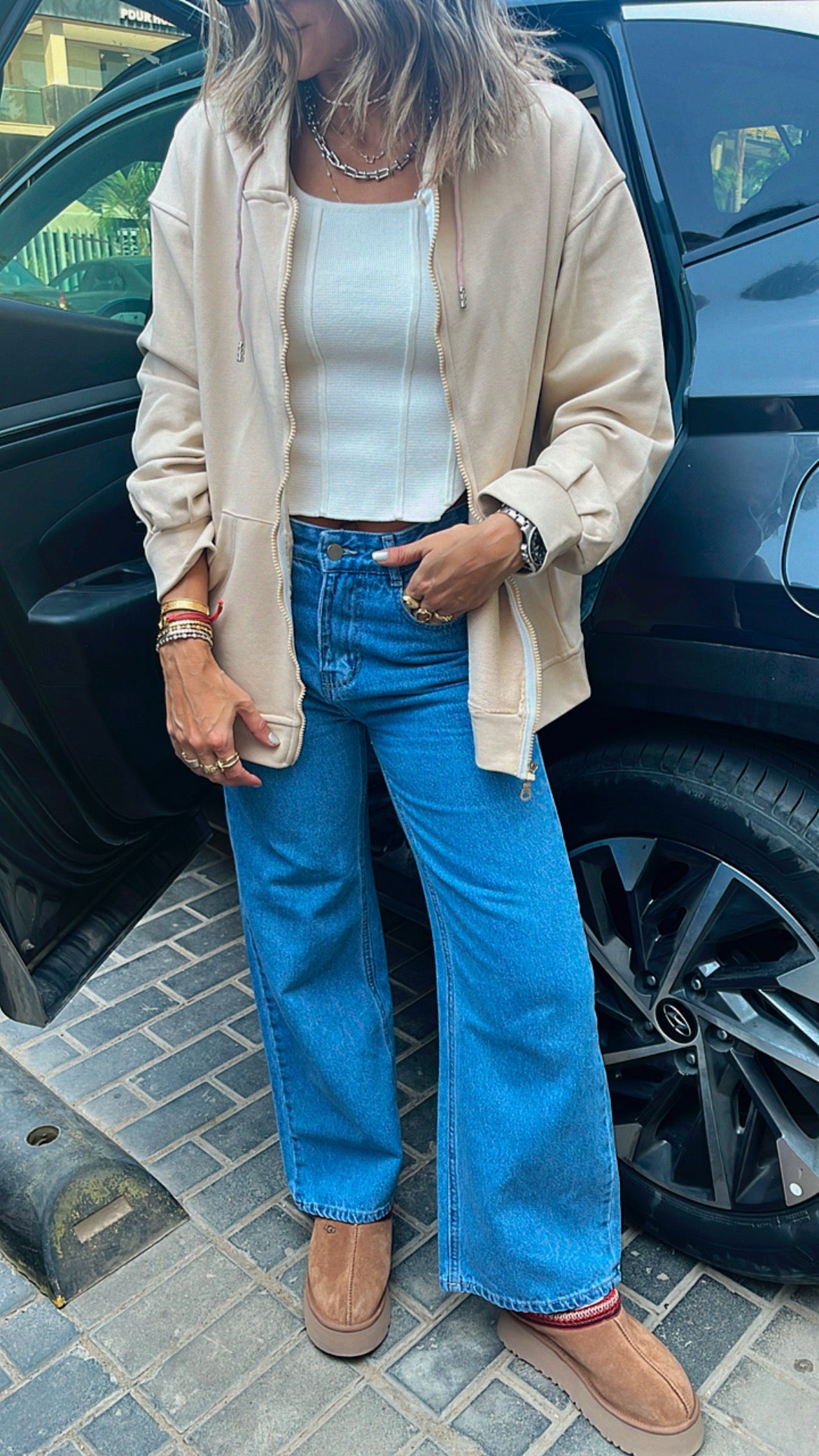 The Beige Zip Up Hoodie