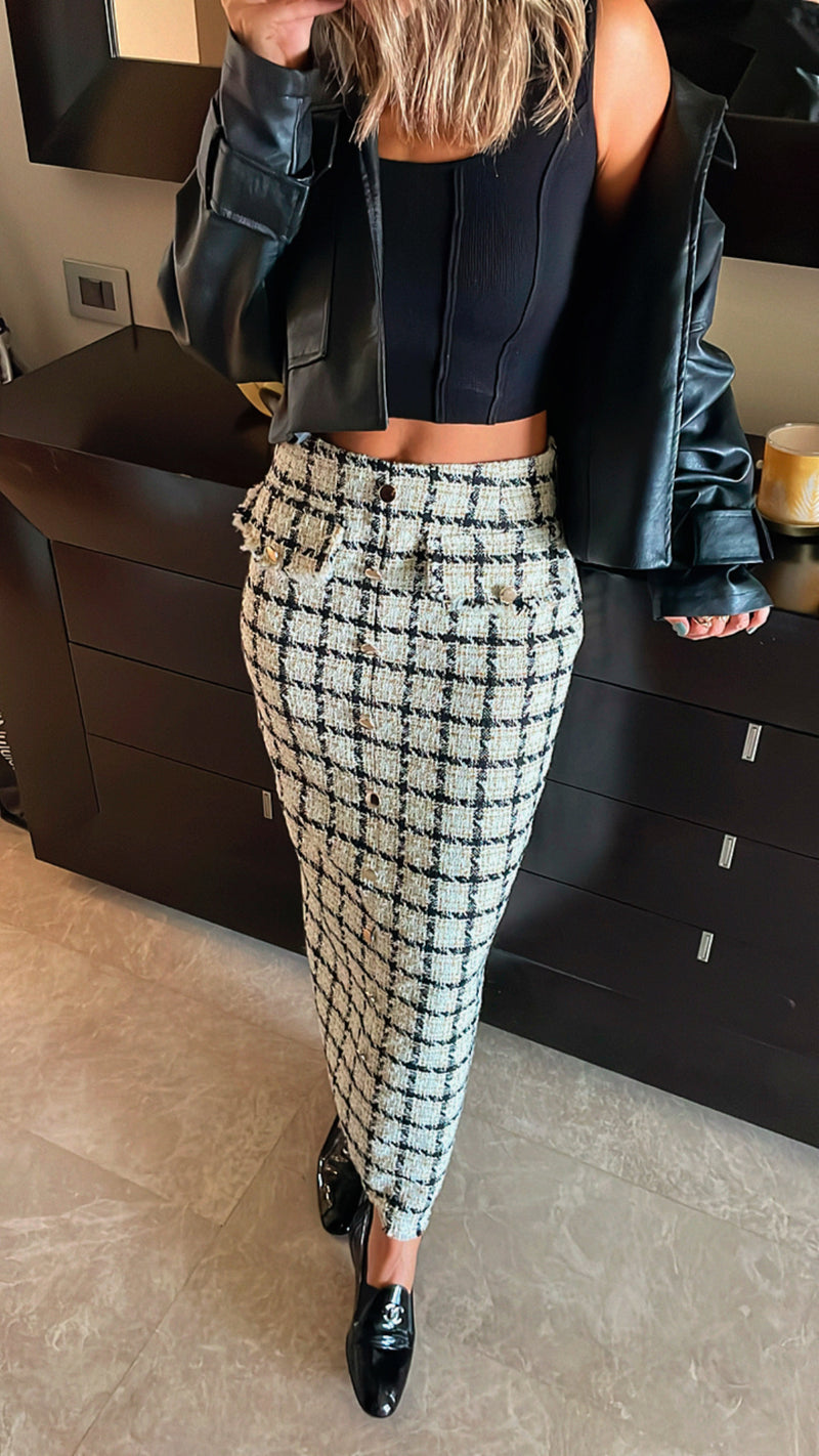 White Tweed Skirt