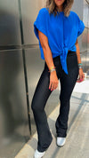 Blue Middle Bow Tee