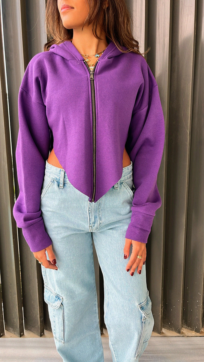 Purple V Cropped Jacket