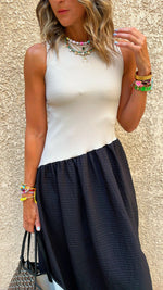 Black Asymmetric Drop Waist Dress