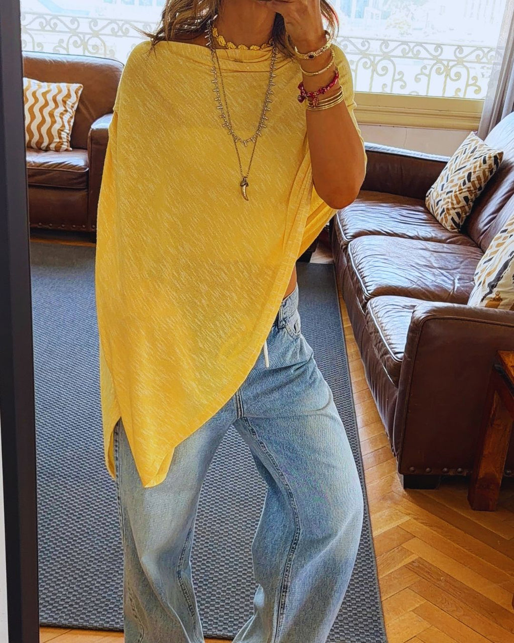 Yellow Sunwashed Riviera Poncho