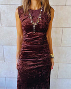 Brown Soft Velvet Dress