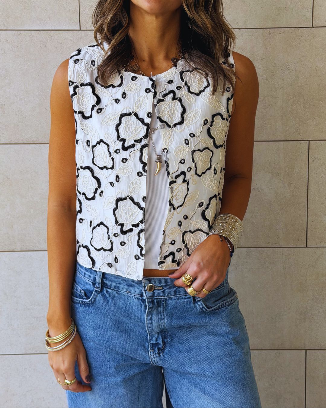 Statement Embroidery Vest