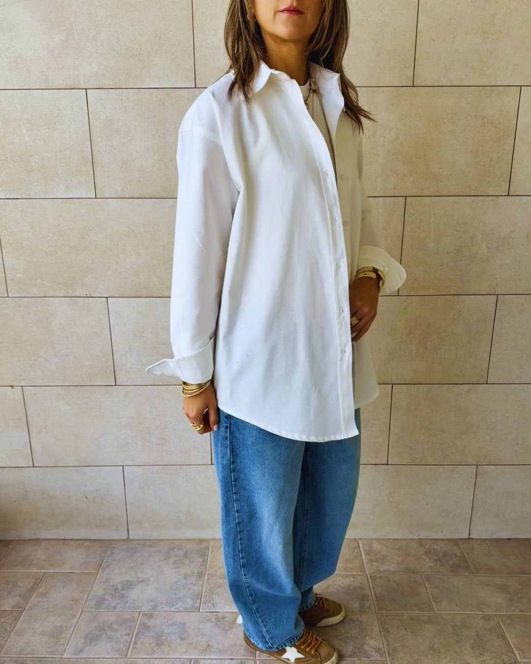 White Boyfriend Oxford Shirt