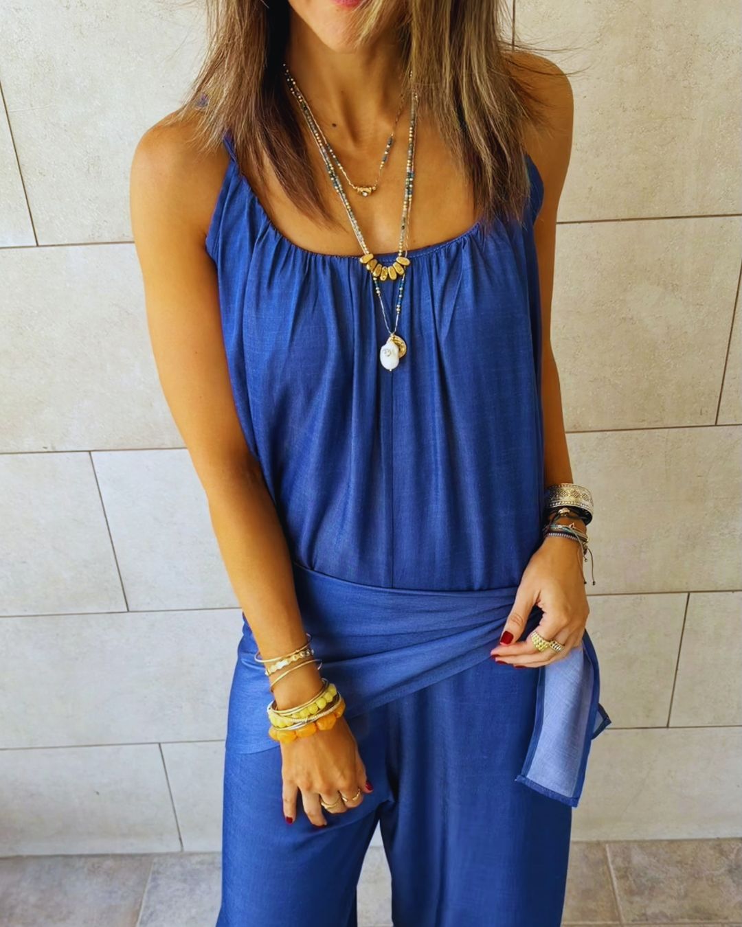 Paloma Dark Blue Denim Jumpsuit