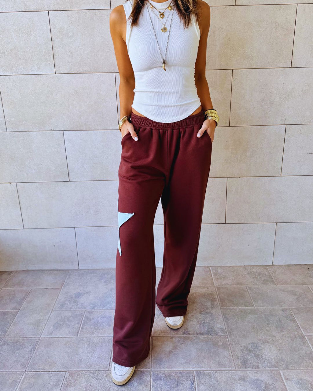 Brown Lone Star Straight Leg Sweatpants