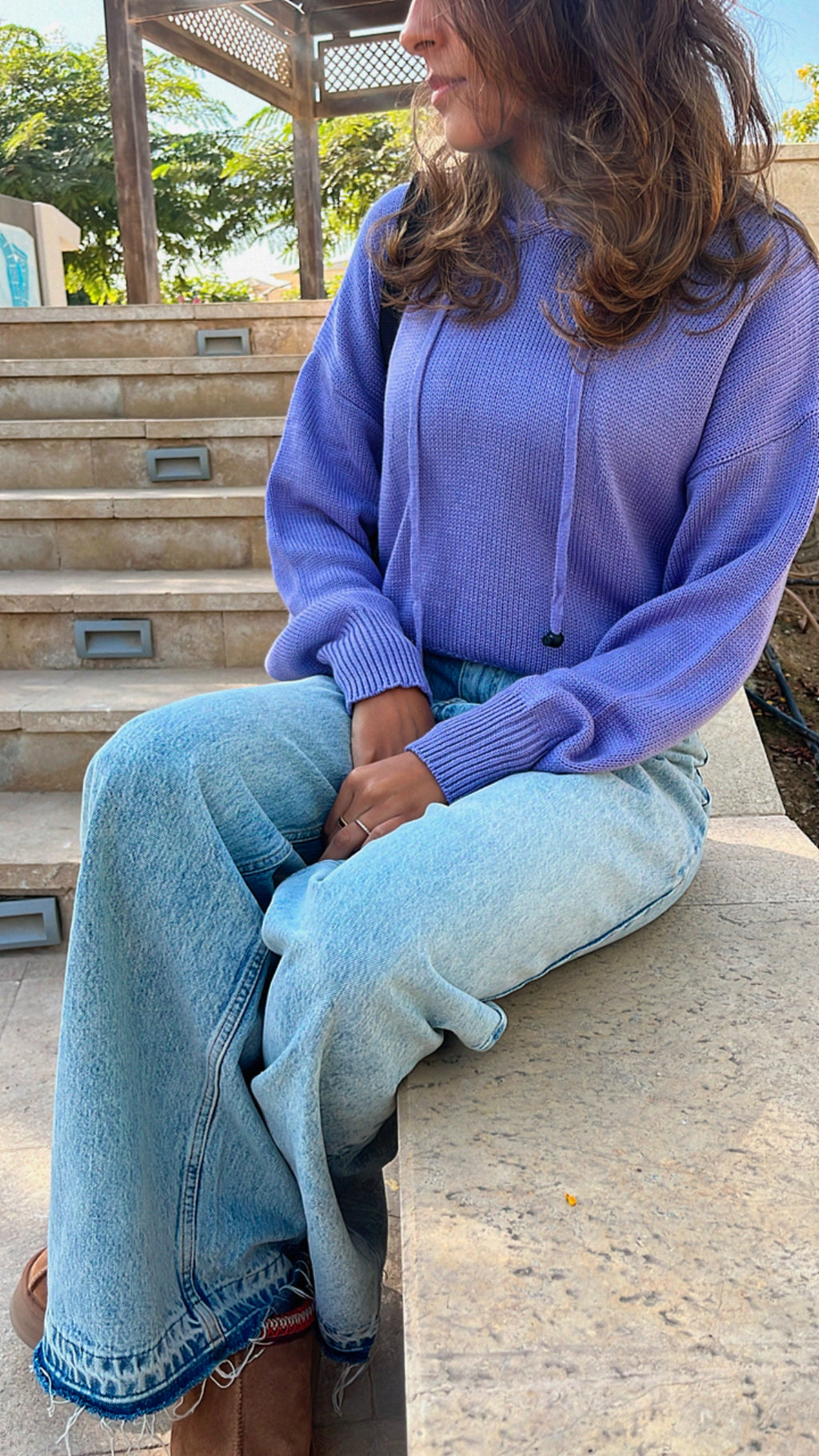 Purple Hooded Pullover