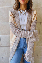 Beige Linen mesh Cardigan