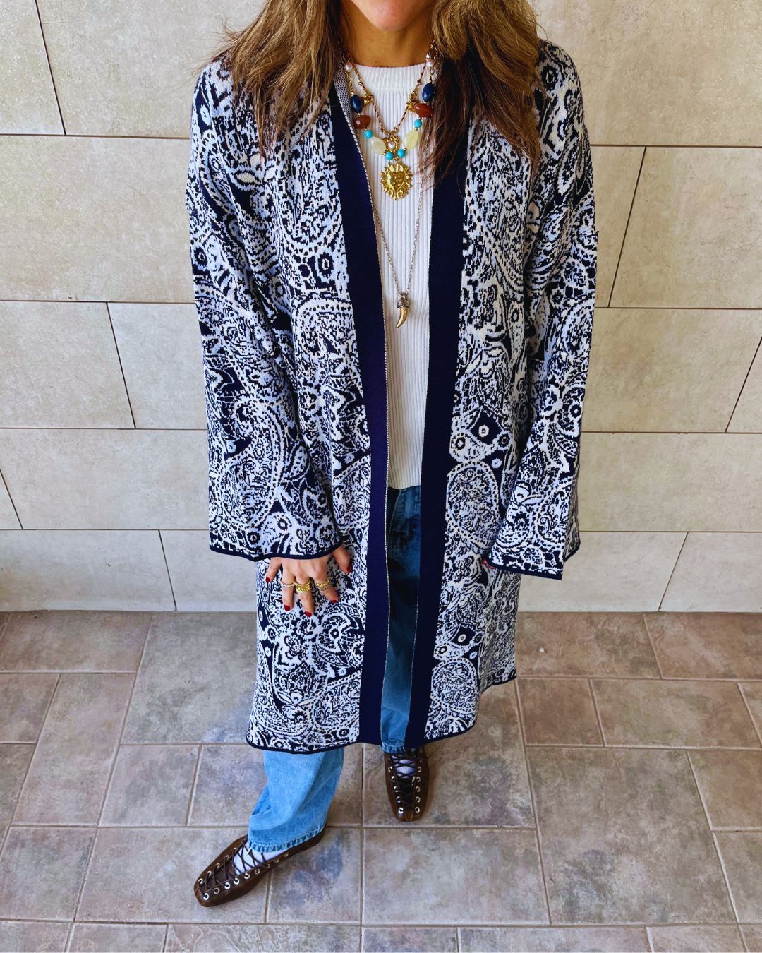 Baby Blue Royal Paisley Cardigan
